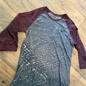 Hurley Maroon and Gray T-Shirt